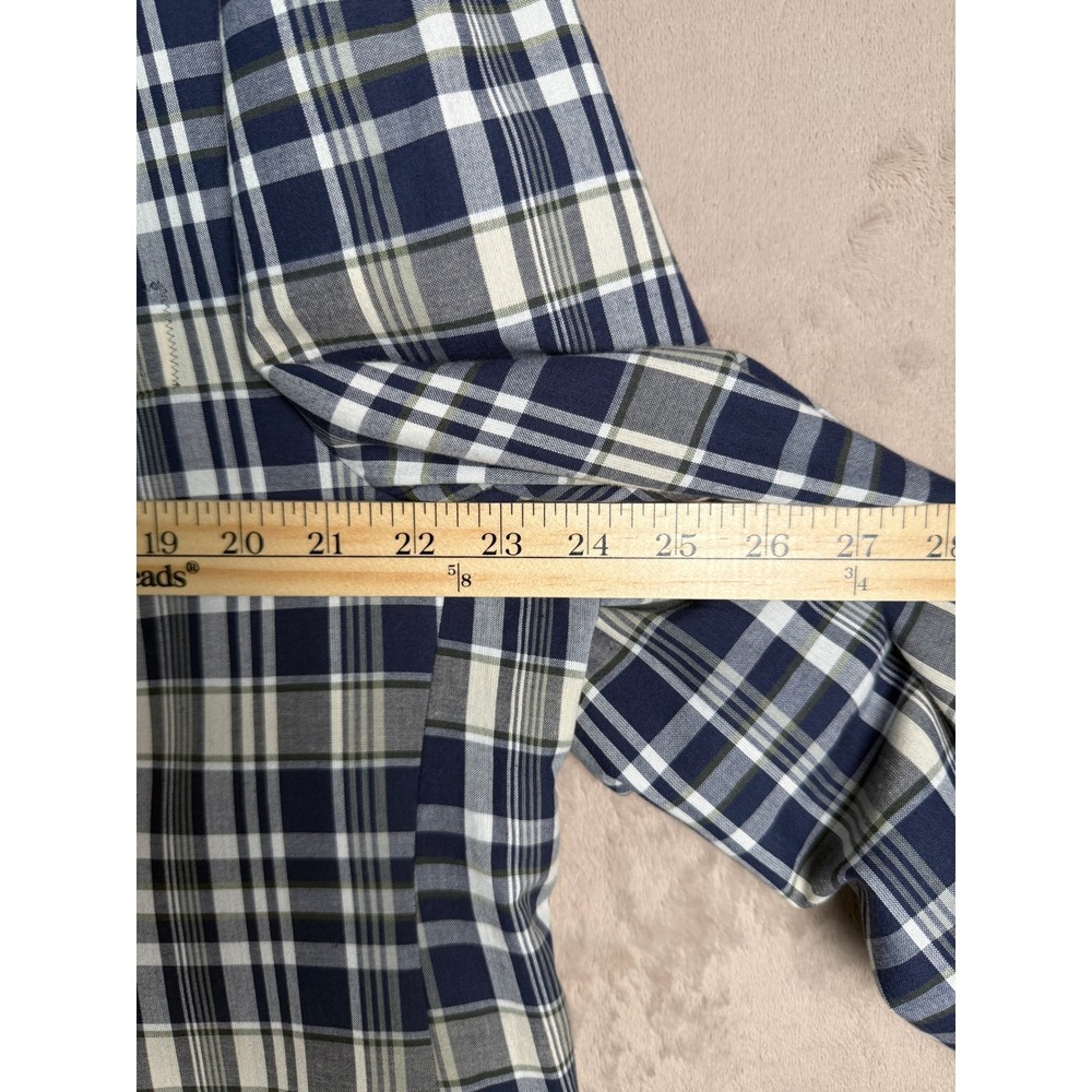 Lauren Ralph Lauren Mens 46R Plaid Blazer Navy White Cotton Sport Coat Jacket - Picture 7 of 11